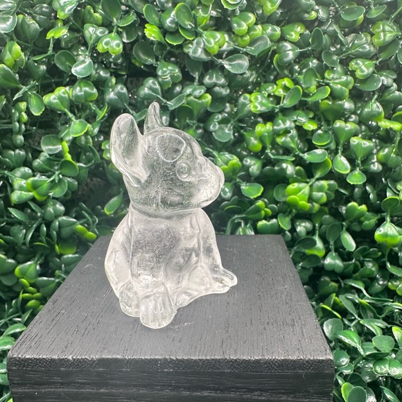 🚫SOLD🚫Clear Quartz Frenchie Dog Carving - Picture 6 of 7